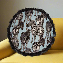 Load image into Gallery viewer, Cheeky Zebra 100%  Lush Cotton Velvet Cushion
