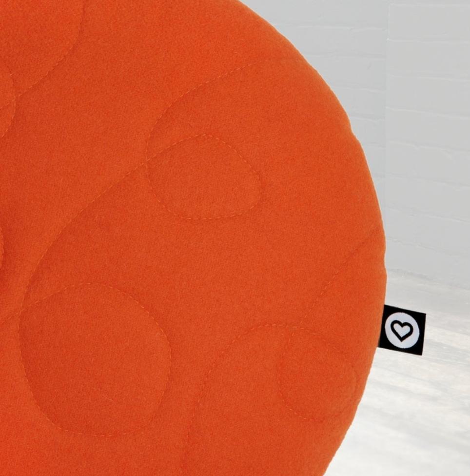 Tangerine Swirl Round Felt Cushion