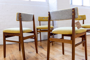 Big Button Two Tone Mid-Century Dining Chairs.