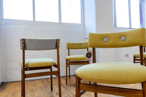 Big Button Two Tone Mid-Century Dining Chairs.